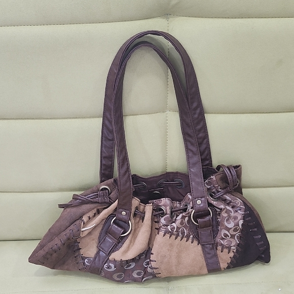 Chateau Handbags - Chateau Vtg NWOT Elegant Brown Leather Shoulder Bag with Silver Accents